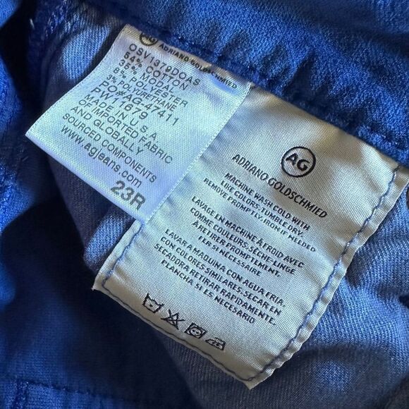 AG The Farrah High Waist Velvet Jeans in Egyptian Blue - Picture 7 of 12